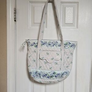 Vintage Vera Bradley Quilted Medium Tote Bag - Retired Watercolor Print